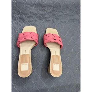 Dolce Vita Paily Pink Braided Block Heel Sandals‎ Square Toe Mules Womens 9.5